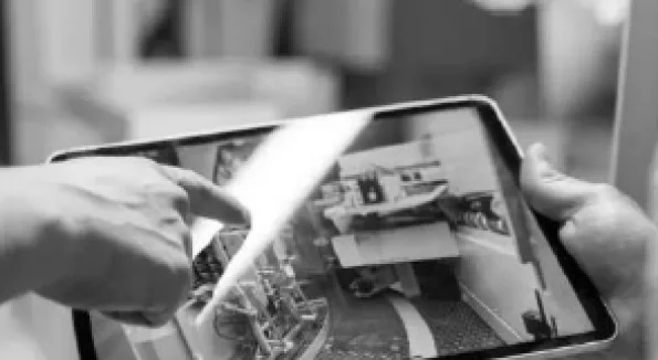 Tablet in schwarz weiß