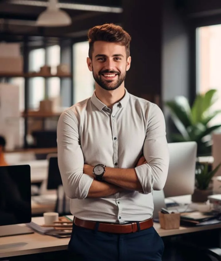 Lächelnder Mann im Büro